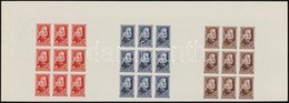 ** 1949 Sztálin Sor Vágott Kilencestömbök Egy összefüggő ívben (150.000) / Mi 1122-1124 Imperforate Blocks Of 9 In One S - Altri & Non Classificati