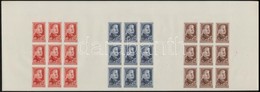 ** 1949 Sztálin Sor Vágott Kilencestömbök Egy összefüggő ívben (150.000) / Mi 1122-1124 Imperforate Blocks Of 9 In One S - Sonstige & Ohne Zuordnung