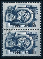 O 1950 Ötéves Terv 8f Pár 'ovális Folt' Tévnyomattal / Mi 1069 Pair With Plate Variety - Autres & Non Classés