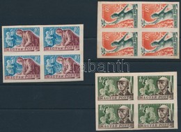 ** * 1950 Béke III. Vágott Sor Négyestömbökben (60.000) / Mi 1139-1141 Imperforate Set In Blocks Of 4 - Sonstige & Ohne Zuordnung