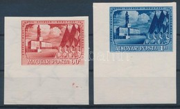 ** 1951 Sztálin II. ívszéli Vágott Sor (10.000) / Mi 1216-1217 Imperforate Corner Set - Autres & Non Classés