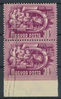 O 1951/1953 Ötéves Terv (II.) 30f Alul Fogazatlan Függőleges Pár / Mi 1177 Vertical Pair, Imperforate Below - Sonstige & Ohne Zuordnung