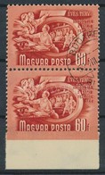 O 1951/1953 Ötéves Terv (II.) 60f Alul Fogazatlan Függőleges Pár / Mi 1179 Vertical Pair, Imperforate Below - Sonstige & Ohne Zuordnung