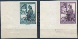 ** 1953 Bélyegnap ívsarki Vágott Sor (9.000) / Mi 1338-1339 Imperforate Corner Set - Sonstige & Ohne Zuordnung