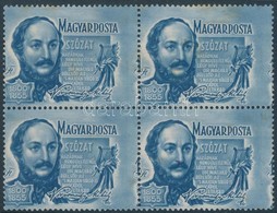 (*) 1955 Költők 1Ft Négyestömbben, Jelentős Elfogazással / Mi 1147 Block Of 4 With Shifted Perf. - Autres & Non Classés