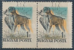 (*) 1956 Kutya 1Ft Pár A Fekete Szín Elcsúszásával, Az Egyik érték 'tarajos Réce' Tévnyomattal / Mi 1464 Pair With Shift - Autres & Non Classés