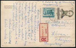 1955 Ajánlott Képeslap Észak-Koreába / Registered Postcard To North-Corea - Autres & Non Classés