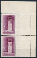 ** 1958 Televízió üresmezős ívsarki Függőleges Pár (16.000) /  Mi 1511 Vertical Corner Pair With 2 Blank Fields - Sonstige & Ohne Zuordnung