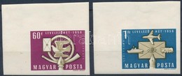 ** 1958 Levelező Hét ívsarki Vágott Sor (8.000) / Mi 1555-1556 Imperforate Corner Set - Other & Unclassified