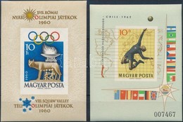 ** 1960/1962 Olimpia I. Vágott Blokk + Labdarúgó VB Vágott Blokk (15.000) / Mi 30 + 34 Imperforate Blocks - Autres & Non Classés