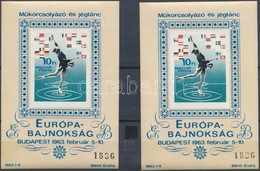 ** 1963 2 Db Műkorcsolyázó és Jégtánc EB Vágott Blokk (32.000) / 2 X Mi 37 Imperforate Blocks - Otros & Sin Clasificación