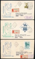 1964 Évfordulók-események 18 értékes Vágott Sor (Verso Tokyo Nélkül) 15 Db Ajánlott FDC-n (21.500) / Imperforate Set Of  - Autres & Non Classés