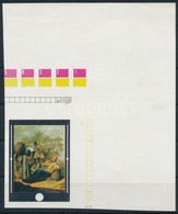 (*) 1969 Festmények VII. 60f Vágott ívsarki, Arany Keret Nélkül / Mi 2556 Imperforate Corner Piece, Missing Gold Colour - Andere & Zonder Classificatie