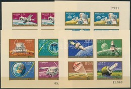 ** 1970-1971 4 Klf Vágott Űrkutatás Blokk (15.000) / 4 Different Imperforate Blocks - Andere & Zonder Classificatie