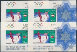 O 1975 4 Db Téli Olimpia V. Vágott Blokk (14.000) / 4 X Mi Block 116 Imperforate - Andere & Zonder Classificatie