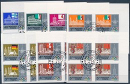 O 1979 Olimpiai Városok Vágott Sor ívsarki Négyestömbökben (18.000) / Mi 3355-3361 Imperforate Corner Blocks Of 4 - Andere & Zonder Classificatie