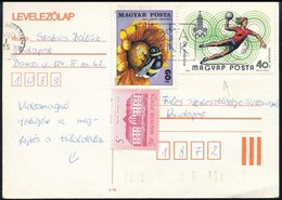 1980 Olimpia 40f MAGYAP Lemezhibás Bélyeg 1990-ben Postázott Levelezőlapon / Mi 3433 With Plate Variety On Postcard - Sonstige & Ohne Zuordnung