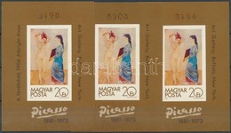 ** 1981 Picasso 3 Db Vágott Blokk (30.000) / 3 X Mi 154 Imperforate Blocks - Sonstige & Ohne Zuordnung