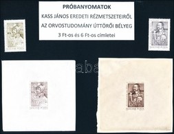 1989 Az Orvostudomány úttörői 4 Különféle Egyképes Próbanyomat Kass János Rézkarcairól / Mi 4060-4063 4 Different Proofs - Otros & Sin Clasificación