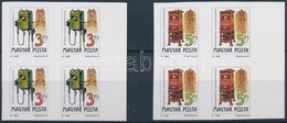 ** 1990 Postatörténet Vágott Sor ívszéli Négyestömbökben (24.000) / Mi 4067-4068 Imperforate Margin Blocks Of 4 - Altri & Non Classificati