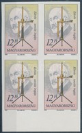 ** 1991 Eötvös Torziós Ingája ívszéli Vágott Négyestömb (16.000) / Mi 4124 Imperforate Margin Block Of 4 - Otros & Sin Clasificación