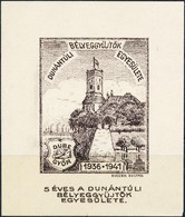 ** 1941 5 éves A Dunántúli Bélyeggyűjtők Egyesülete Emlékív / Souvenir Sheet - Sonstige & Ohne Zuordnung