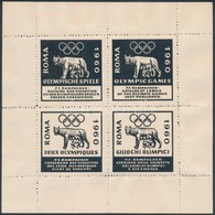 ** 1960 Római Olimpia Emlékív / Souvenir Sheet - Andere & Zonder Classificatie