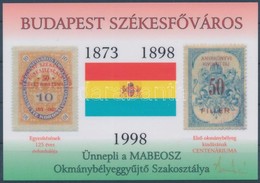 ** 1998/DA20c Budapest Székesfőváros Emlékív, Dedikált Változat (csak 22 Példány!) (75.000) / Souvenir Sheet With Signat - Otros & Sin Clasificación