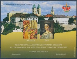 ** 2000/A11 Veszprémi Neves Napok Emlékív Göncz Árpád és Dióssy László Nevével (20 Példány) (25.000) / Souvenir Sheet - Sonstige & Ohne Zuordnung