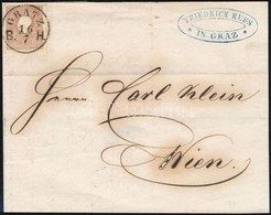 1860 10kr Levélen / On Cover, Luxus / Luxury 'GRATZ B. H.' - Wien - Sonstige & Ohne Zuordnung