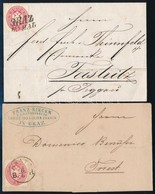 1864-1866 2 Db Levél 5kr Bélyegekkel és Klf Graz Bélyegzéssel / 2 Covers With 5kr Franking 'GRAZ', 'GRATZ B.H.' - Otros & Sin Clasificación