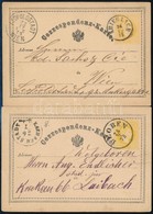 1873-1875 2 Db Levelezőlap Szép Bélyegzésekkel / 2 Ps-cards With Nice Cancellations 'KRIEGLACH', 'LEOBEN' - Autres & Non Classés