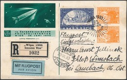 1933 WIPA Mi 555A Ajánlott Légi Levelezőlapon / On Registered Airmail Postcard - Autres & Non Classés