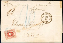 DDSG 1867 Portós Levél / Cover With Postage Due ,,ALT-ORSOVA' - ,,WIEN' - Sonstige & Ohne Zuordnung
