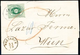DDSG 1868 Portós Levél / Cover With Postage Due Pignet - ,,BAZIASCH' - ,,WIEN' - Sonstige & Ohne Zuordnung