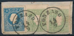 1858 2 X 3kr Zöld / Green + 15kr II 'FONZASO' - Other & Unclassified