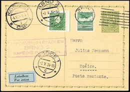 1934 Légi Levelezőlap / Airmail Postcard ,,BRNO' - ,,KOSICE' - Otros & Sin Clasificación