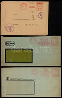 1937-1943 4 Db Céges Levél + 1 Gépi Bérmentesítésű Cenzúrázott Levél Előlap  / 4 Buisness Covers + 1 Censored Cover Fron - Autres & Non Classés