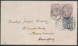 1887 1/2p + 2 X 1p Levélen Magyarországra / On Cover To Hungary - Andere & Zonder Classificatie