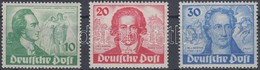 ** 1949 200 éve Született Goethe Sor Mi 61-63 - Sonstige & Ohne Zuordnung