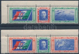 ** 1933 Róma-Chicago Repülés Mi 445-446 BALB Felirattal - Otros & Sin Clasificación