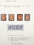 O 1869 Mi 21 Típusrekonstrukció, 4 Különféle Típusú Bélyeg - Sonstige & Ohne Zuordnung
