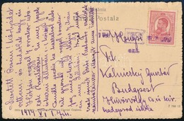 1914 Képeslap Vasúti Bélyegzéssel / Postcard With Railway Postmark To Hungary - Autres & Non Classés