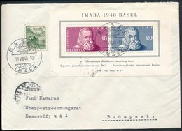 1948 IMABA Bélyegkiállítás Blokk Levélen Budapestre / Mi Block 11 On Cover To Hungary - Other & Unclassified