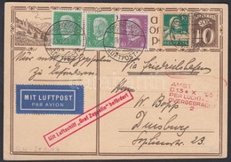 Svájc 1929 Zeppelin Hollandiai útja Levelezőlap Svájc-Deutsches Reich Vegyes Bérmentesítéssel / Zeppelin Flight To Holla - Autres & Non Classés