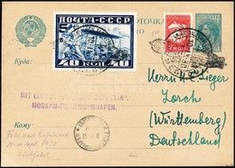 1930 Zeppelin Levelezőlap Postcard ,,MOSKAU - FRIEDRICHSHAFEN' - Other & Unclassified