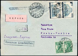 1937 Expressz Ajánlott Levél Csehszlovákiába / Registered Express Cover To Czechoslovakia - Autres & Non Classés