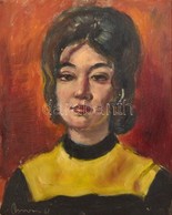 Chovan Lóránt (1913-2007): Női Portré. Olaj, Farost, Jelzett, Keretben, 50×40 Cm - Autres & Non Classés