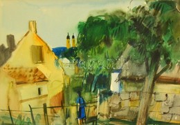 Szalóky Sándor (1921-1978): Keretek Alatt. Akvarell, Papír, Jelzett, üvegezett Keretben, 33×48 Cm - Autres & Non Classés