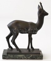 Csúcs Ferenc (1905-1999): Őz. Bronz, Jelzett, Márvány Talapzaton, M:25 Cm, H:22 Cm - Autres & Non Classés